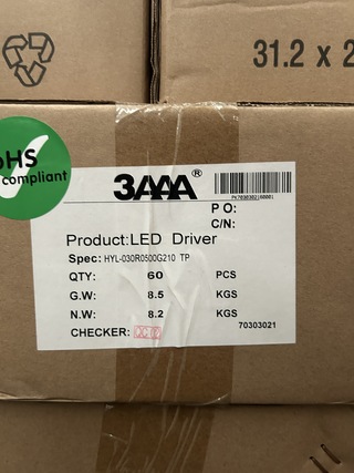 Ca. 60x  LED driver 3AAA, HYL-030R0500G210 TP